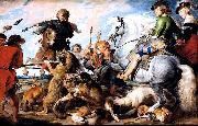 A 1615-1621 oil on canvas 'Wolf and Fox hunt' painting by Peter Paul Rubens Peter Paul Rubens